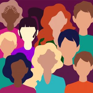 The coronavirus in China has hit all continents. The new coronavirus (2019-nCoV) is no longer dangerous. People took off their medical masks. Life without quarantine concept. Vector graphics.